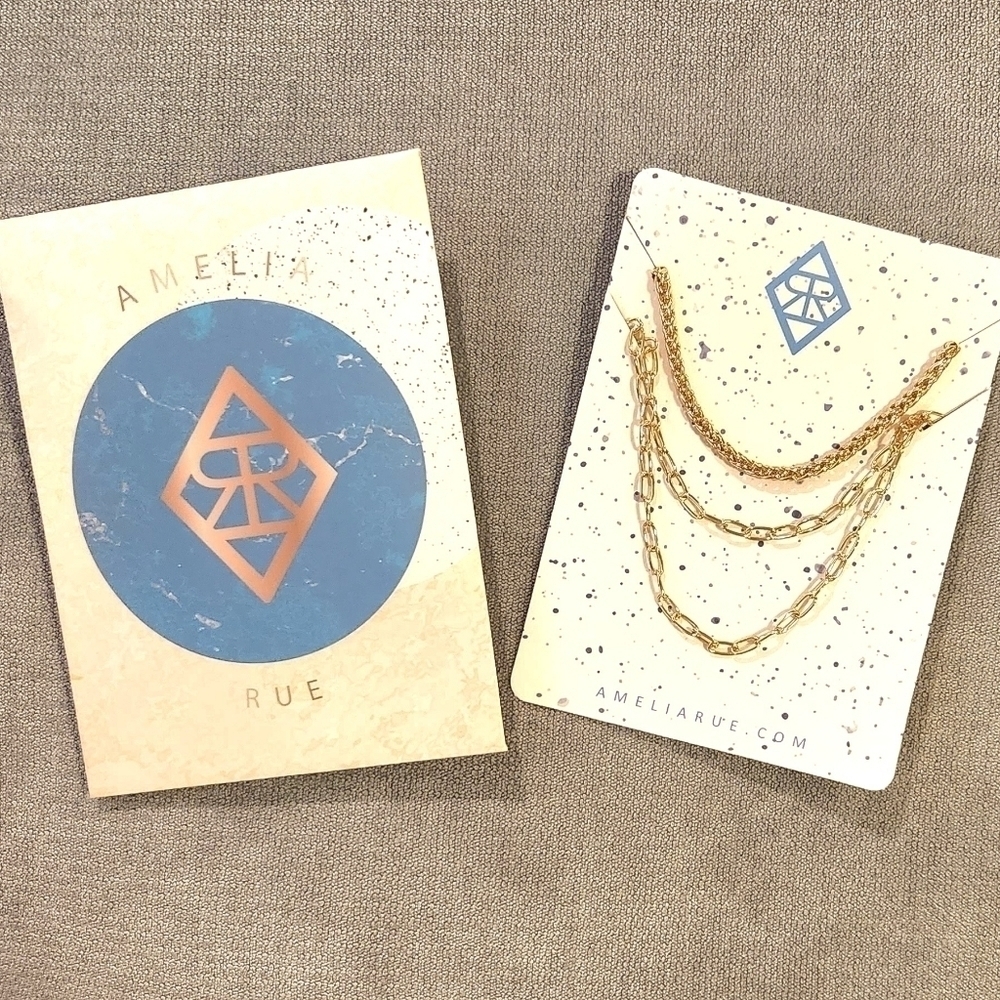 Amelia Rue Multi Strand Necklace Gold Plated